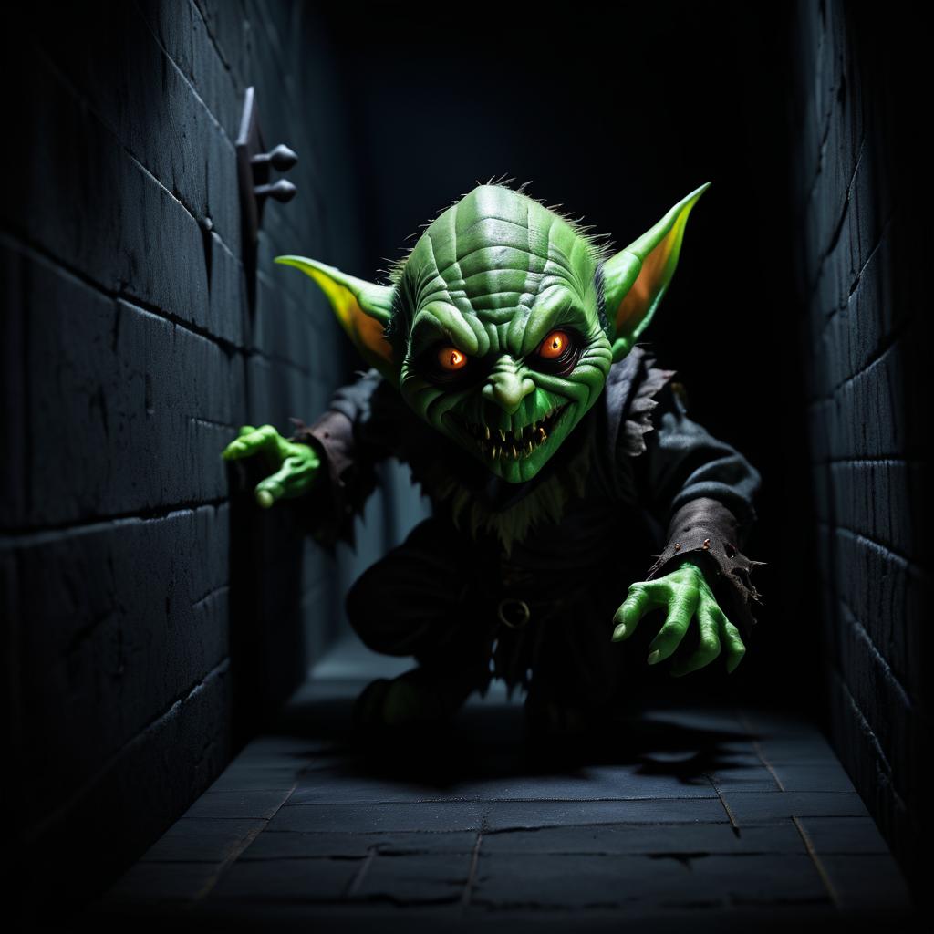 Sinister Goblin in Dark Corner