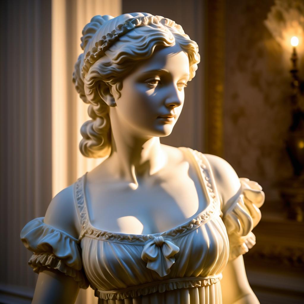 Romantic Classical Statue with Ambient Glow