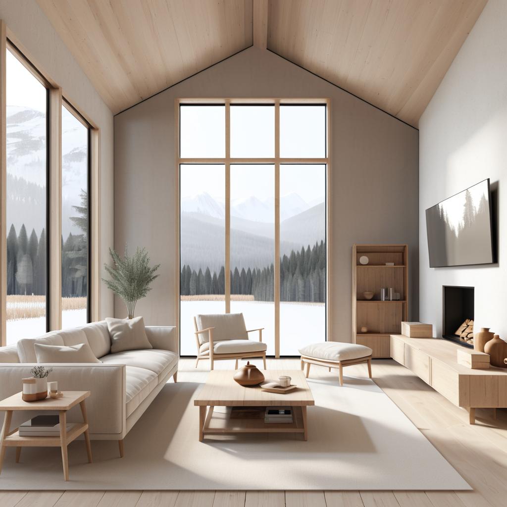 Cozy Minimalist Cabin 3D Render