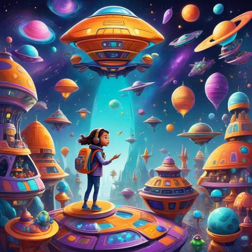 Cheerful Alien in a Cosmic Bazaar