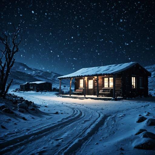 Serene Snowfall in a Desert Outpost Serene Snowfall in a Desert Outpost