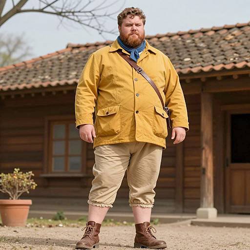 Stylish Plus Size Male Costume Outdoors