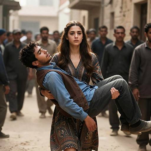 Heroic Rescue in a Crowded Street