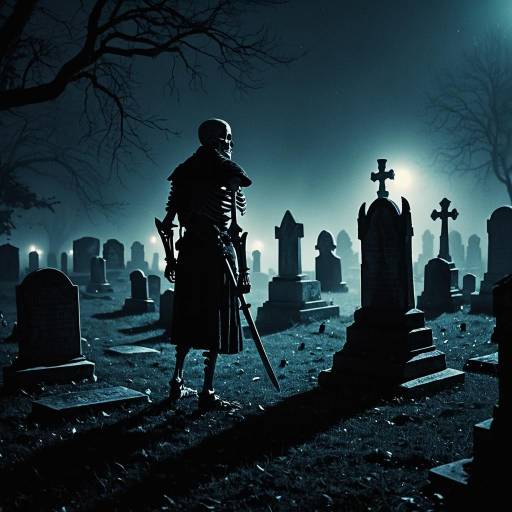 Mysterious Night in a Foggy Graveyard