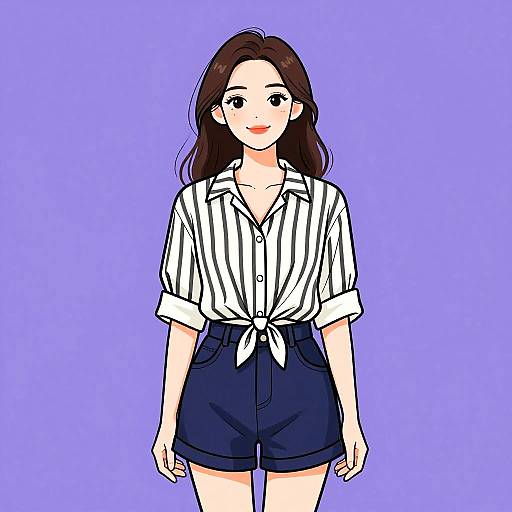 Casual Chic Woman in Striped Blouse