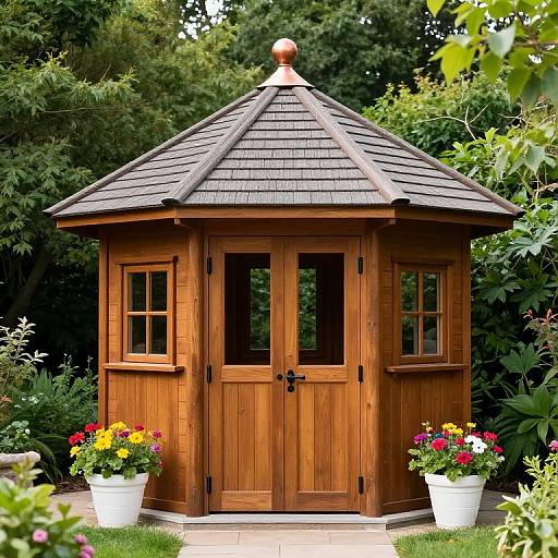 Hexagonal Wooden Garden Shed Design