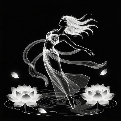 Graceful Lotus Water Dancer Art