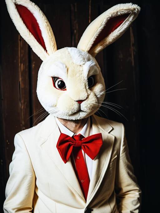 Realistic Man Cosplaying as Cream Rabbit
