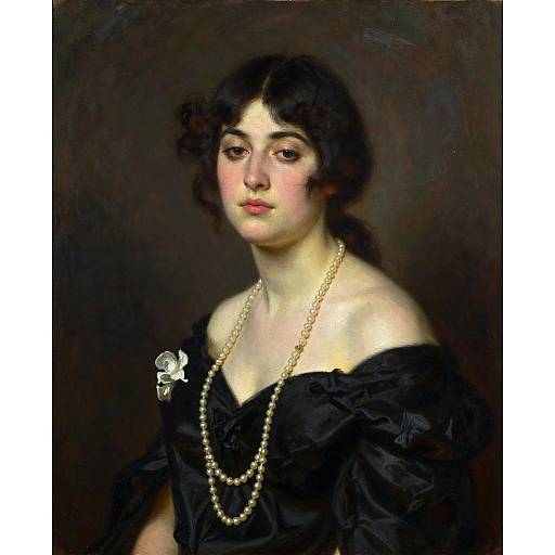 Classic Oil Portrait of Elegant Woman