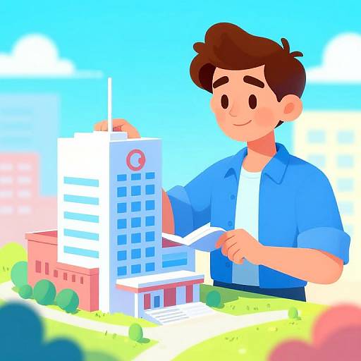 Proud Young Architect Pixar Illustration