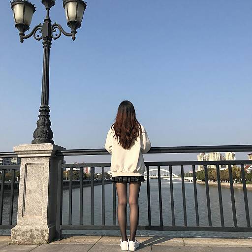 Solo Girl in Urban Daylight Scene