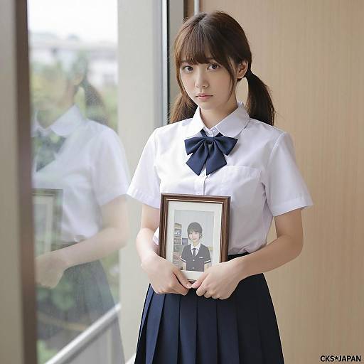 Asian Schoolgirl by the Window