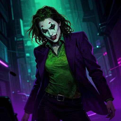 Joker's Girlfriend in Neon Gotham