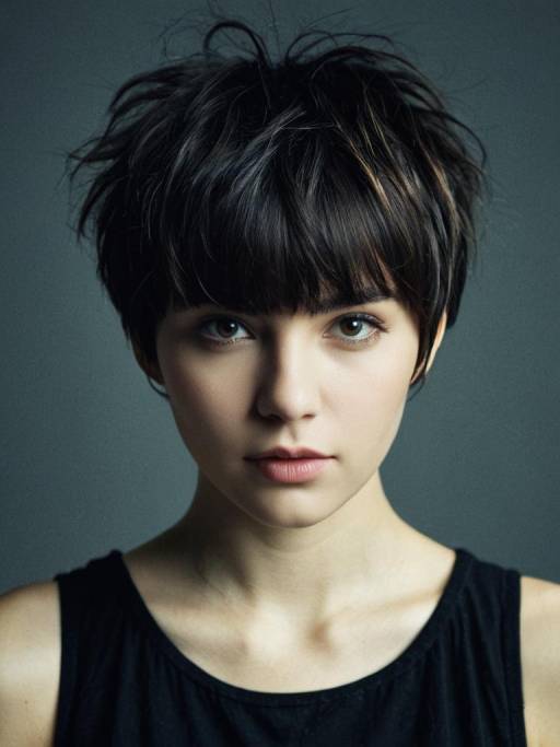 Chic Woman with Messy Pixie Cut