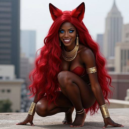 Ultra-Realistic Dark-Skinned Woman Portrait