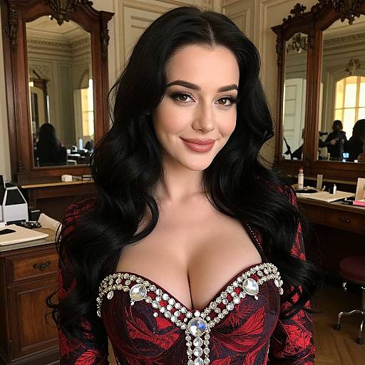 Glamorous Woman in Vintage Parisian Atelier