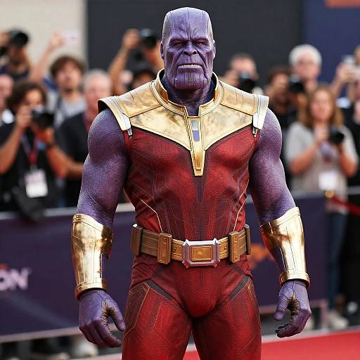Man in Thanos Costume on Red Carpet