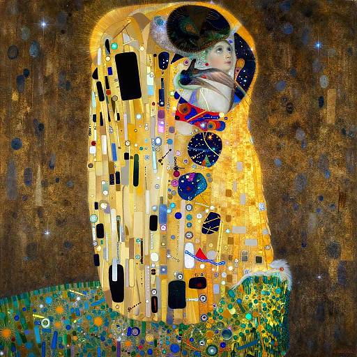 Astral Hummingbird Oracle in Klimt Style