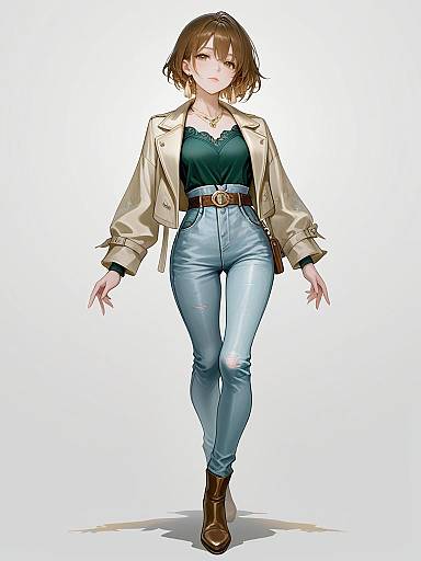 Stylish Woman in Casual Chic Outfit