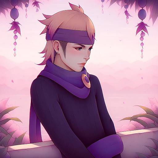 Illustration of Morty (pokemon), pokemon in the style of Soranamae