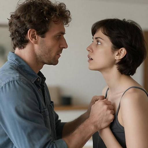 Tense Moment Between Man and Woman