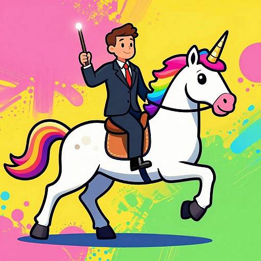 Vibrant Cartoon Venture Capitalist Unicorn