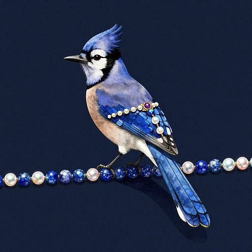 Blue Jay on Lapis Lazuli Necklace