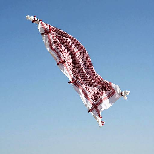 Floating Ghutra in Vibrant Sky