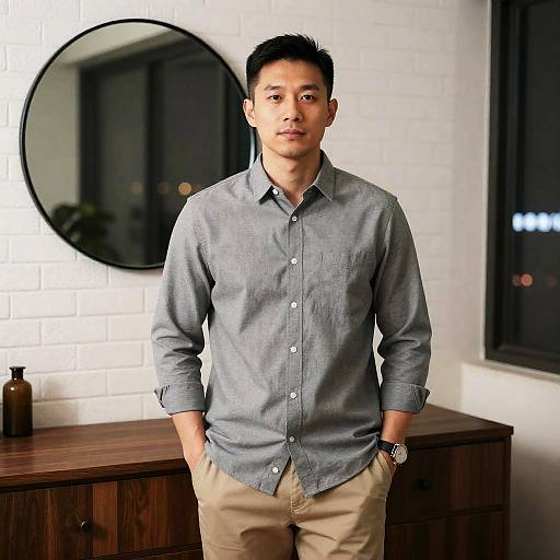 Casual Indoor Portrait of Asian Man
