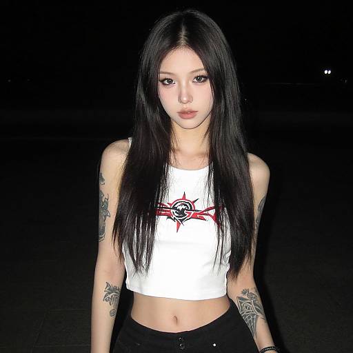 Edgy Portrait of Tattooed Woman