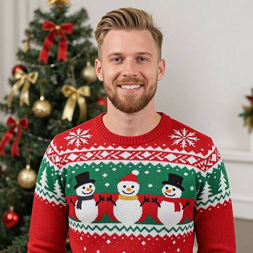 Festive Man in Holiday Sweater