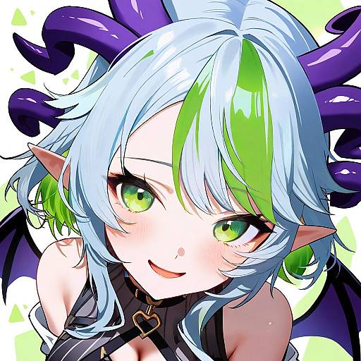 Illustration of Apricot the lich, vshojo in the style of Kamiya maneki