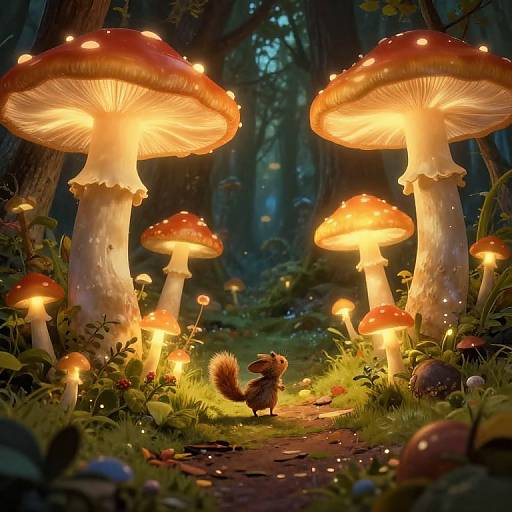 Luminescent Fungal Forest Journey