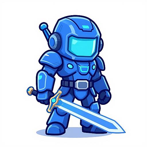 Futuristic Blockchain Cyber Warrior