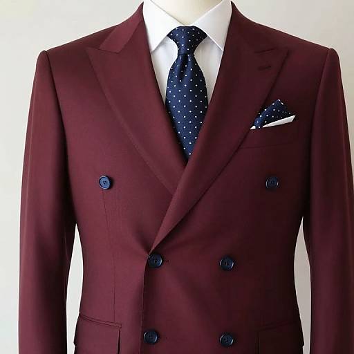 Maroon Double-Breasted Men's Suit