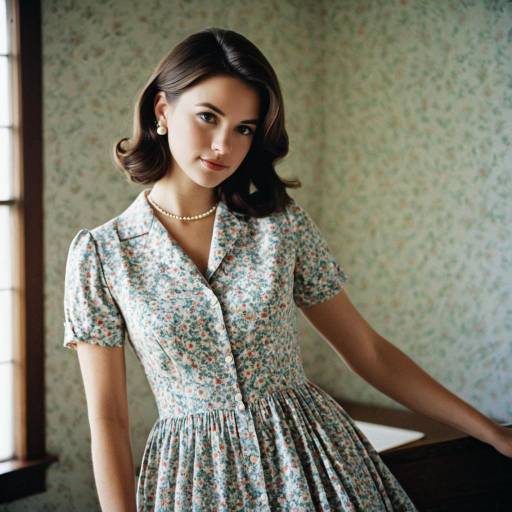 Mid-Century Floral Dress Fashion Inspiration