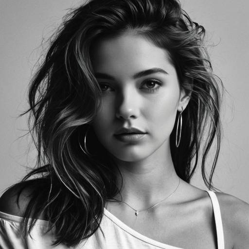 Black and white portrait of young woman