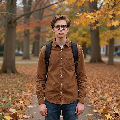 Nerdy Halloween Vibes in Autumn Park