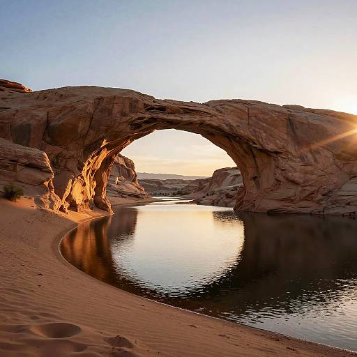 Twilight Sand Arches in Utah Desert
