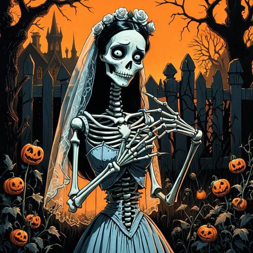 Eerie Cartoon Gardener in Corpse Bride Style