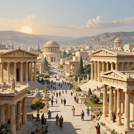 Hellenistic City at Dawn Panorama