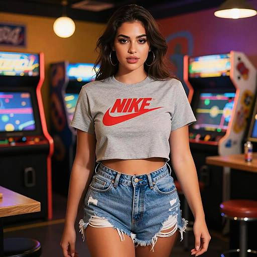 Curvy Woman in Casual Arcade Style