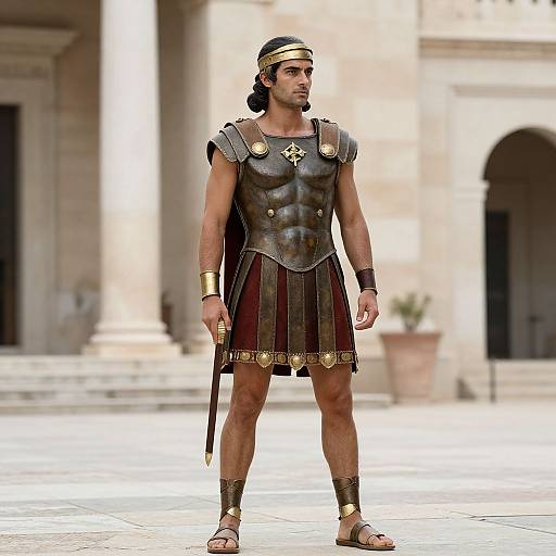 Ancient Greek and Roman Soldier Scene