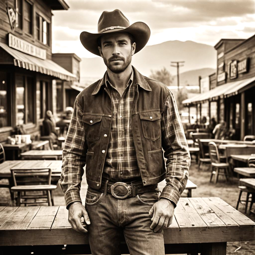 Cowboy Cool: A Rugged Diner Scene