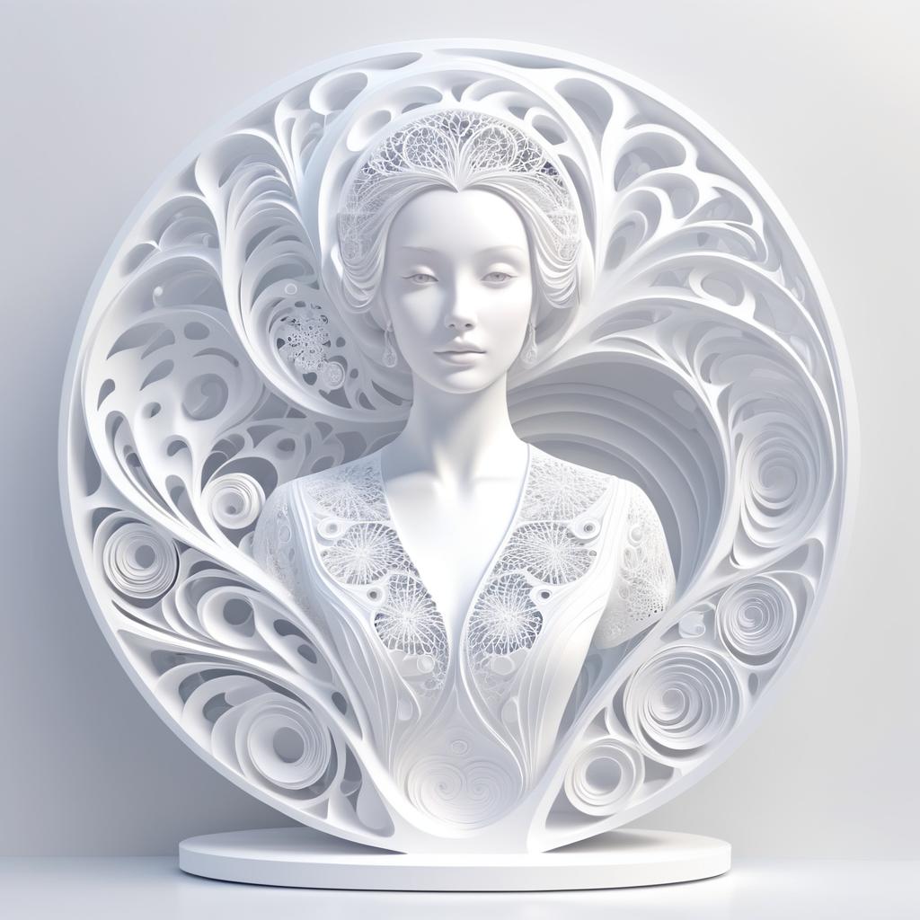 Whimsical 3D Sculpture with Snowflakes