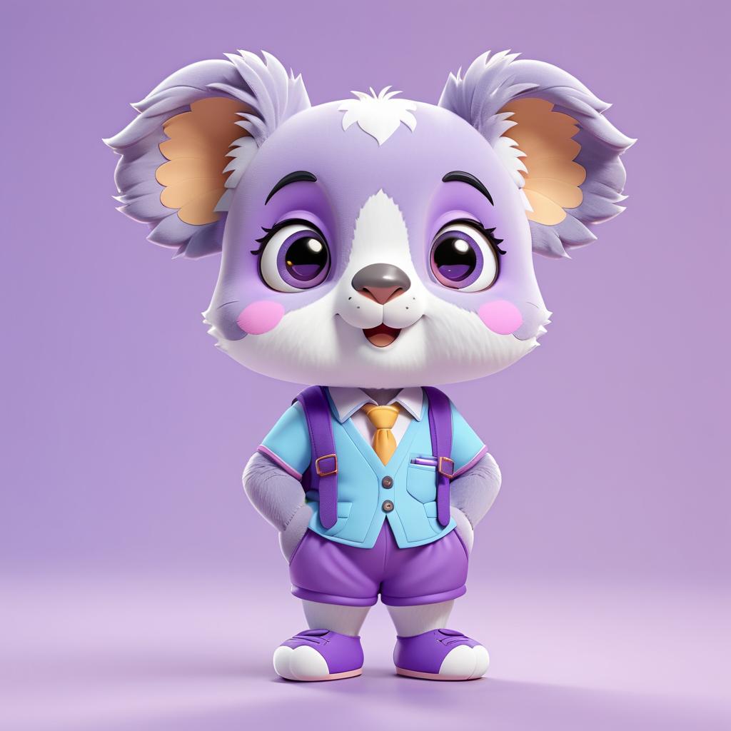 Charming 3D Cartoon Koala Character