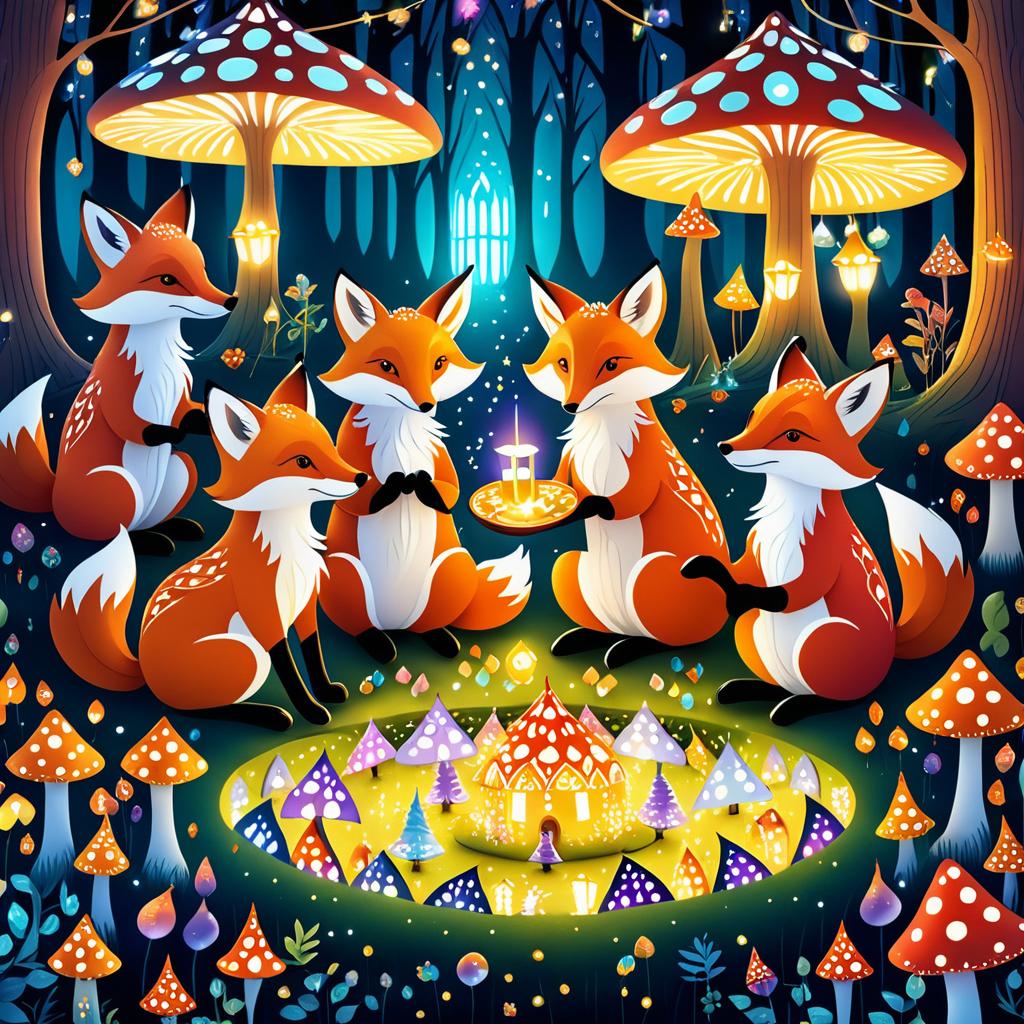 Whimsical Foxes in an Enchanted Glade