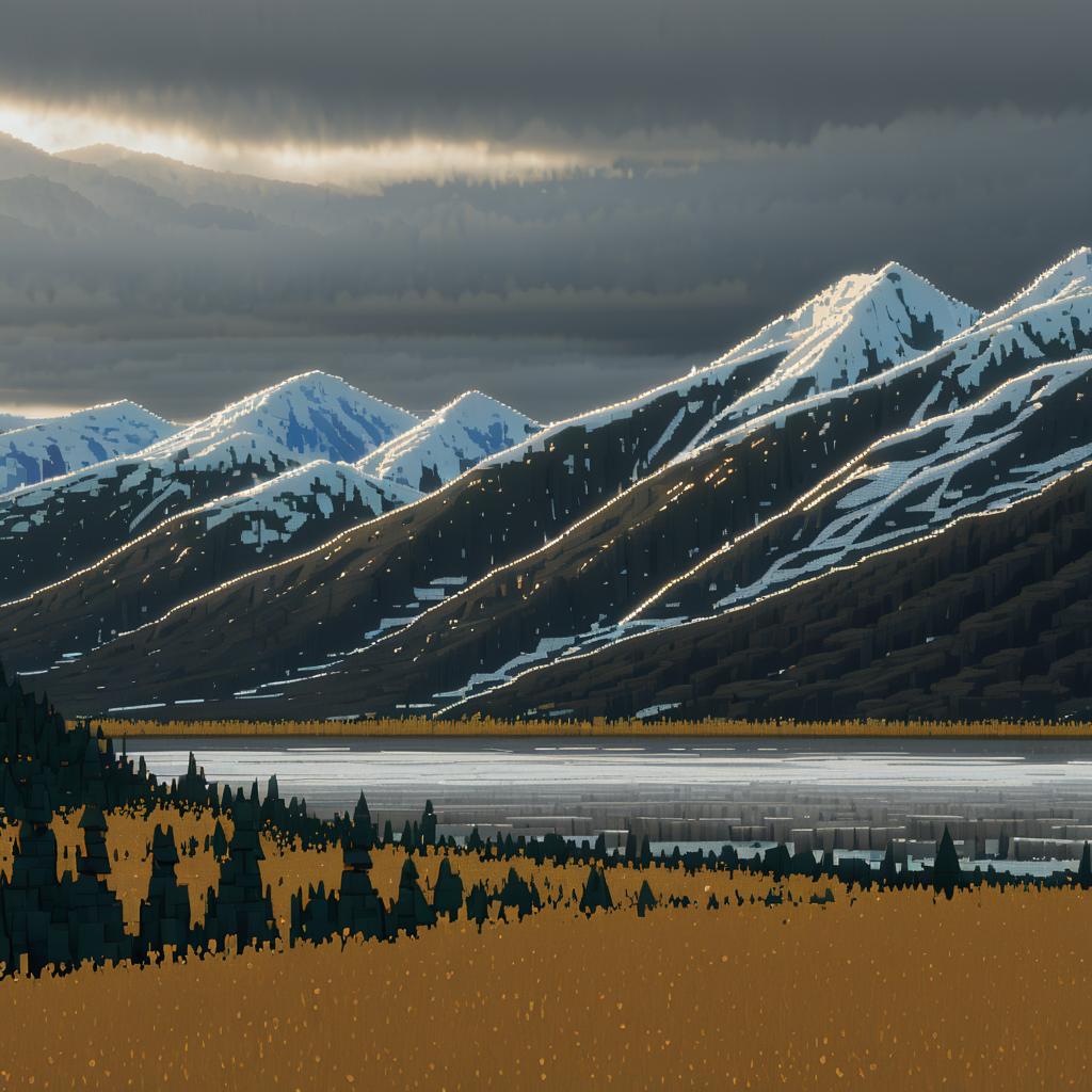 Voxel Art of Rugged Permafrost Terrain