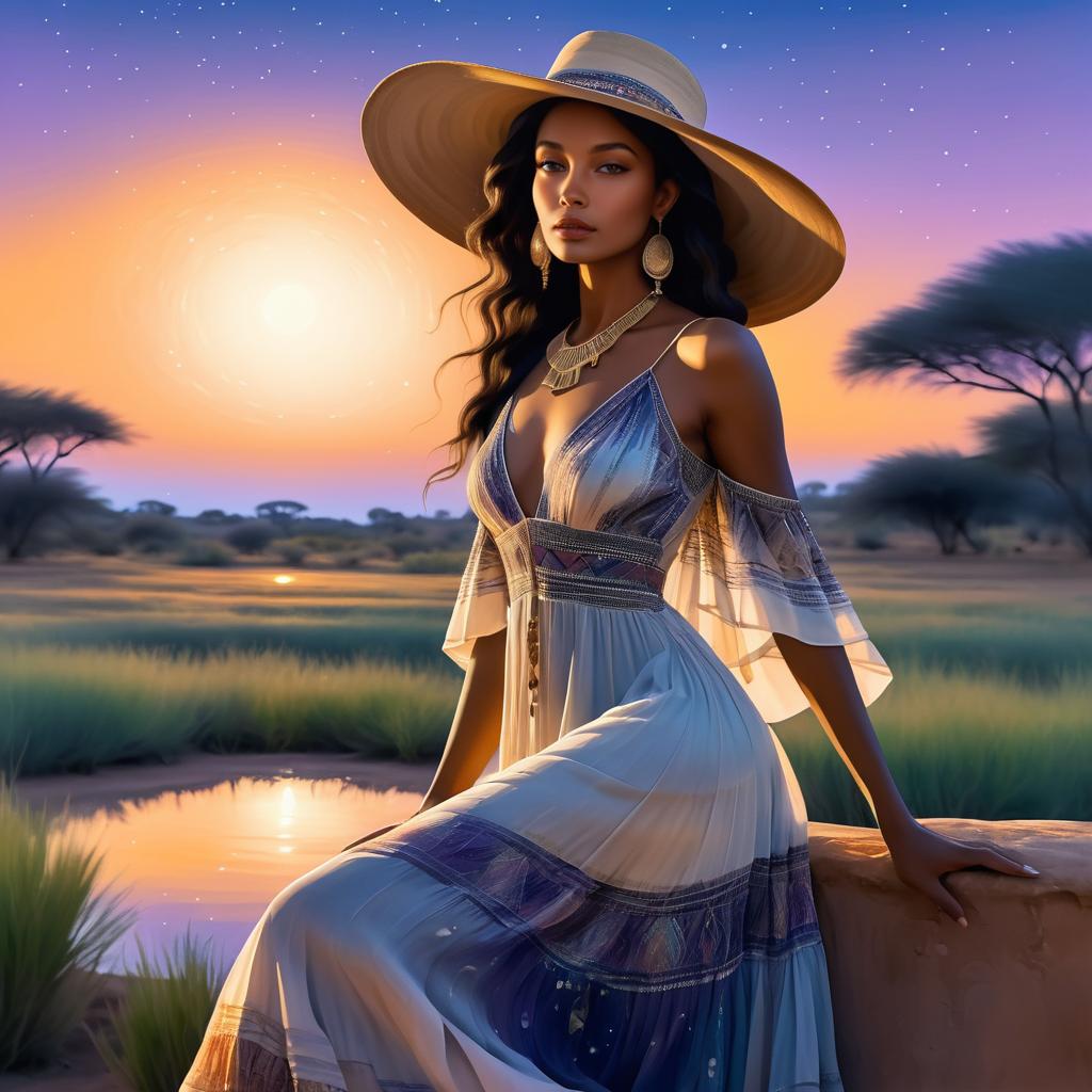 Celestial Twilight Portrait of Feminine Elegance