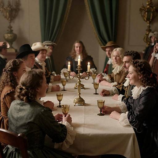 17th Century Banquet Gathering Scene